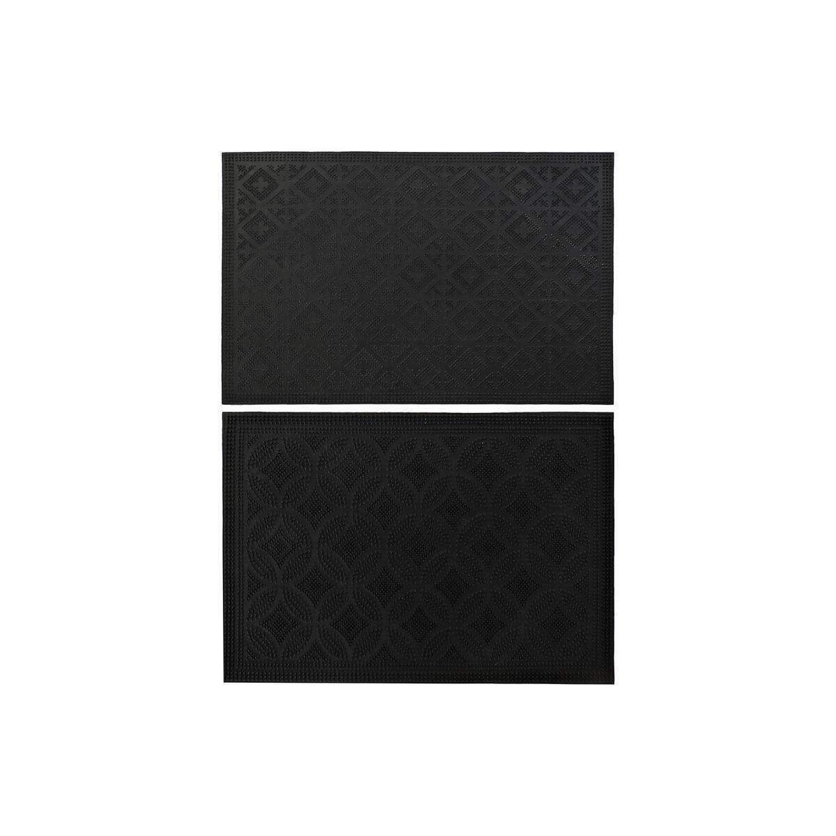 Zerbino DKD Home Decor Nero Gomma 2 Unità (60 x 40 x 0,3 cm)