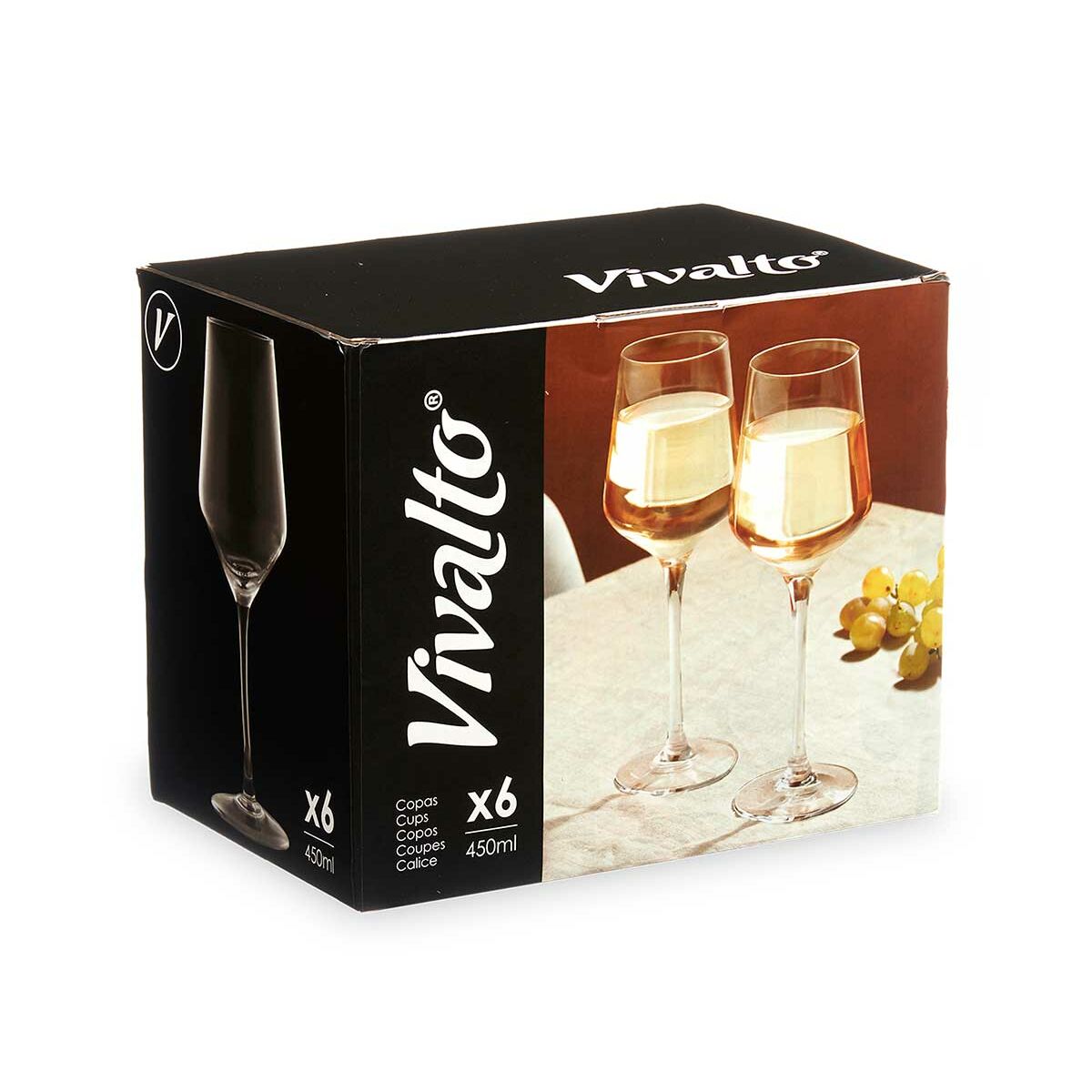 Calice per vino Vivalto Trasparente Vetro 450 ml (6 Unità) - Image 4