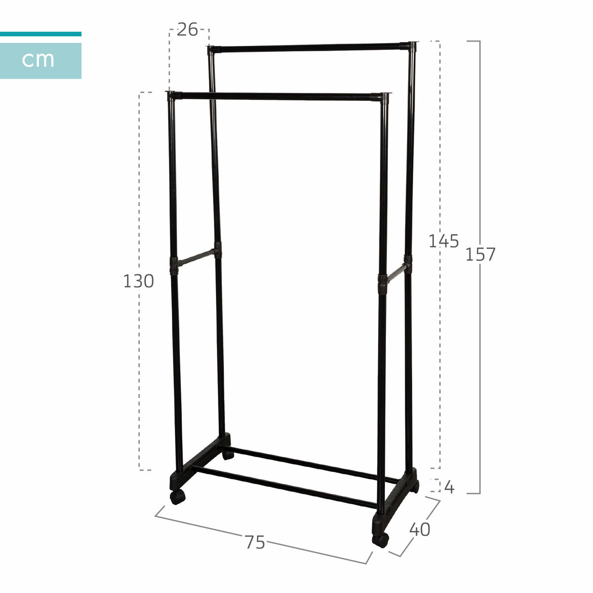 Appendiabiti Max Home Acciaio Plastica 75 x 157 x 40 cm (4 Unità) - Image 5