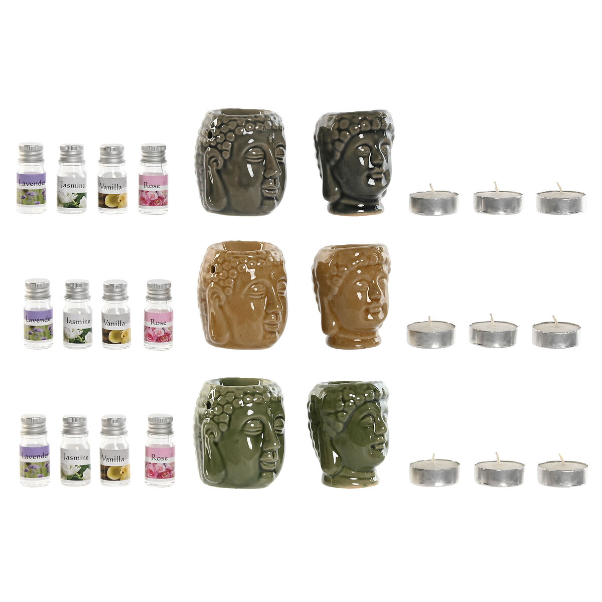 Bruciatore di essenze Home ESPRIT 17 x 13,5 x 8 cm (3 Unità)