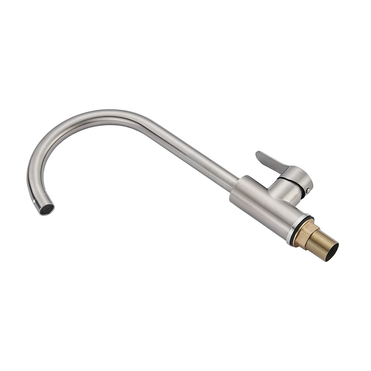 Rubinetto Monocomando Fontastock Grigio Acciaio inossidabile Ceramica Lega di Zinco Forma a C - Image 3