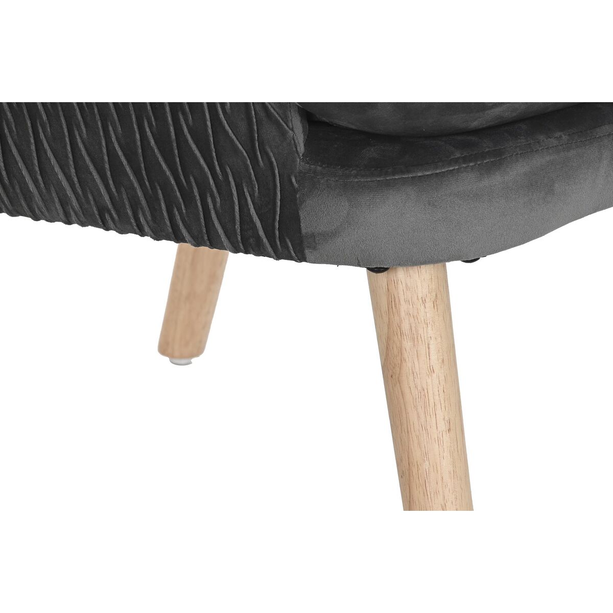 Poltrona DKD Home Decor Naturale Grigio scuro Poliestere Legno 66 x 67 x 92 cm - Image 4