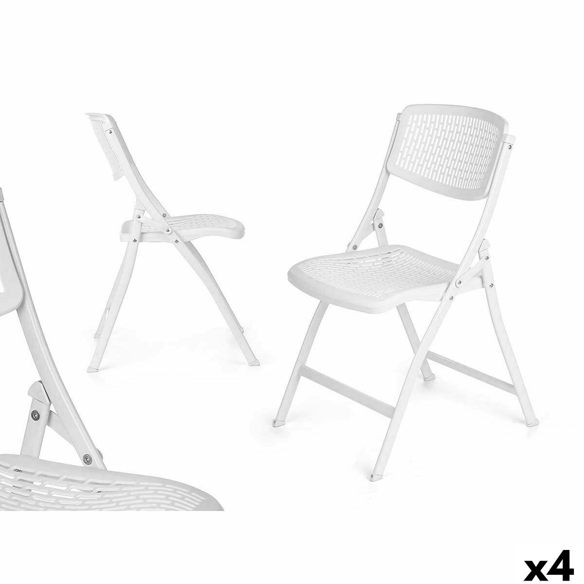 Sedia Pieghevole Gift Decor Bianco 59 x 50 x 82 cm 108 x 11,5 x 50 cm (4 Unità)