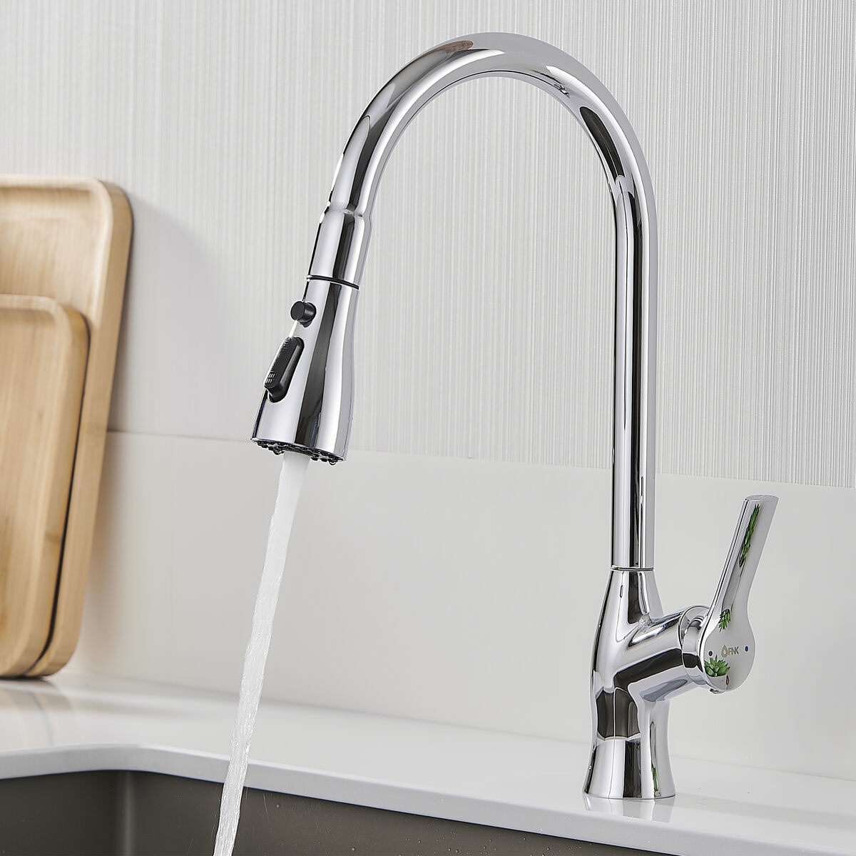 Rubinetto Monocomando Fontastock Cromo Acciaio inossidabile Ottone Ceramica Lega di Zinco Forma a C Alto - Image 6