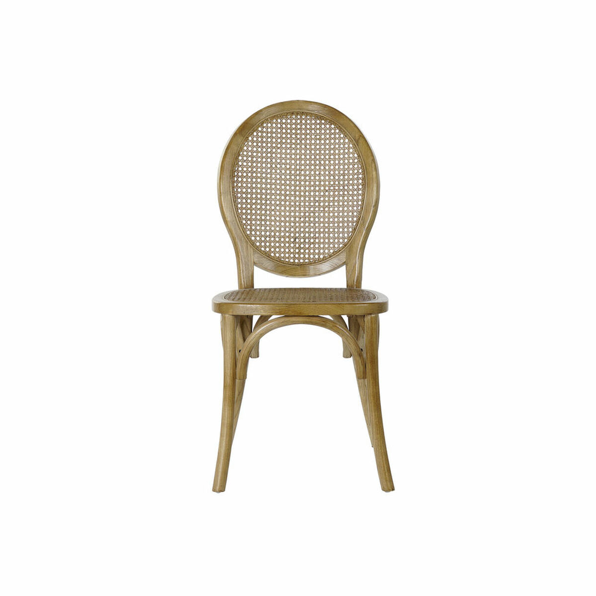 Sedia da Sala da Pranzo DKD Home Decor Marrone Chiaro Rattan Legno di olmo 45 x 42 x 92 cm