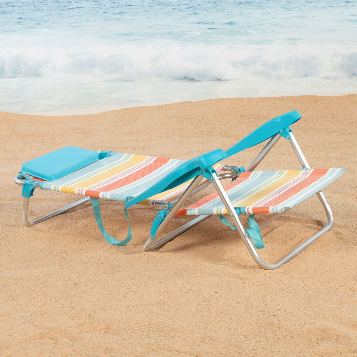 Sedia da Spiaggia Aktive Multicolore 48 x 90 x 60 cm (2 Unità) - Image 4