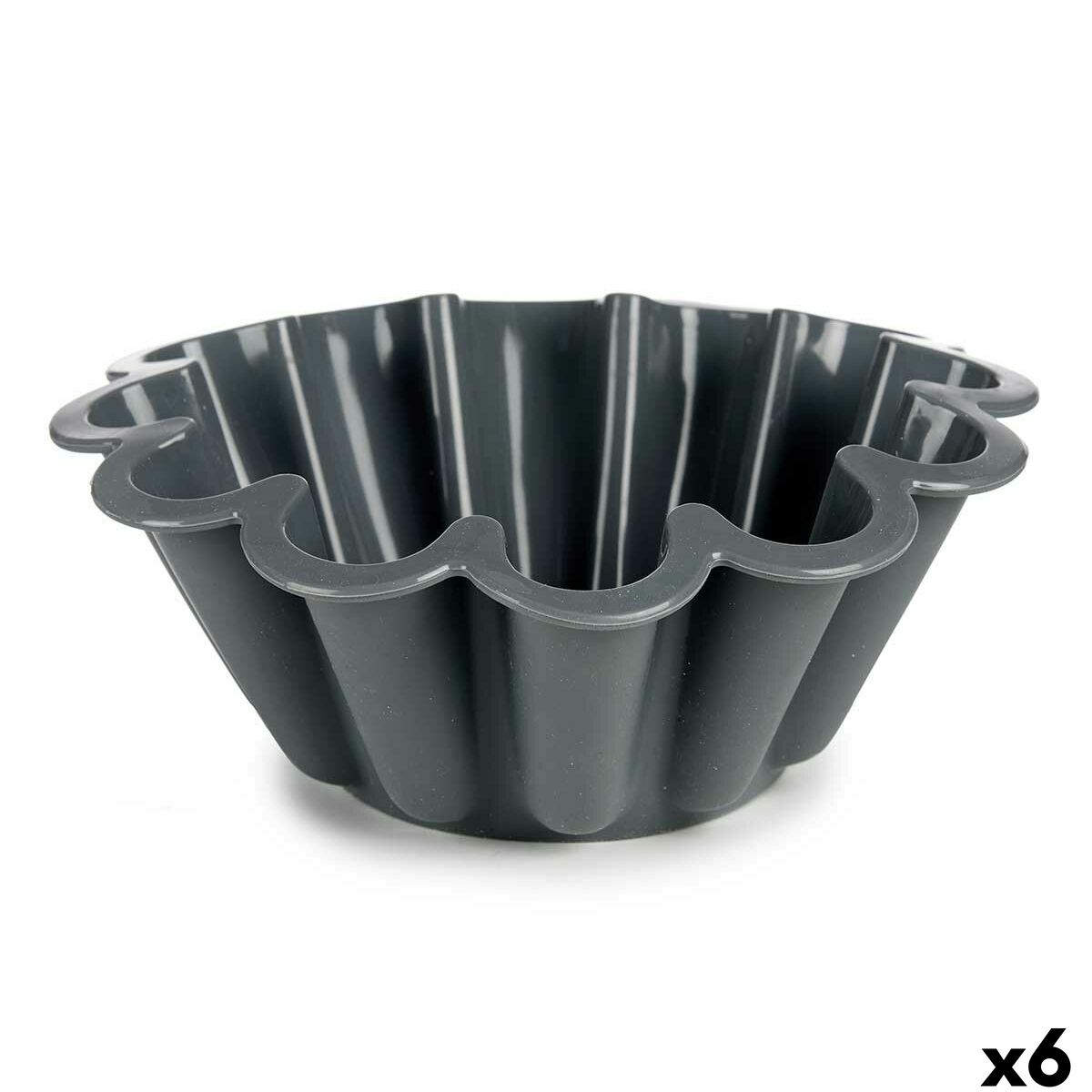 Stampo per Dolci Kinvara Grigio chiaro Grigio scuro Silicone 1,5 L 24,5 x 10 x 24,5 cm (6 Unità)