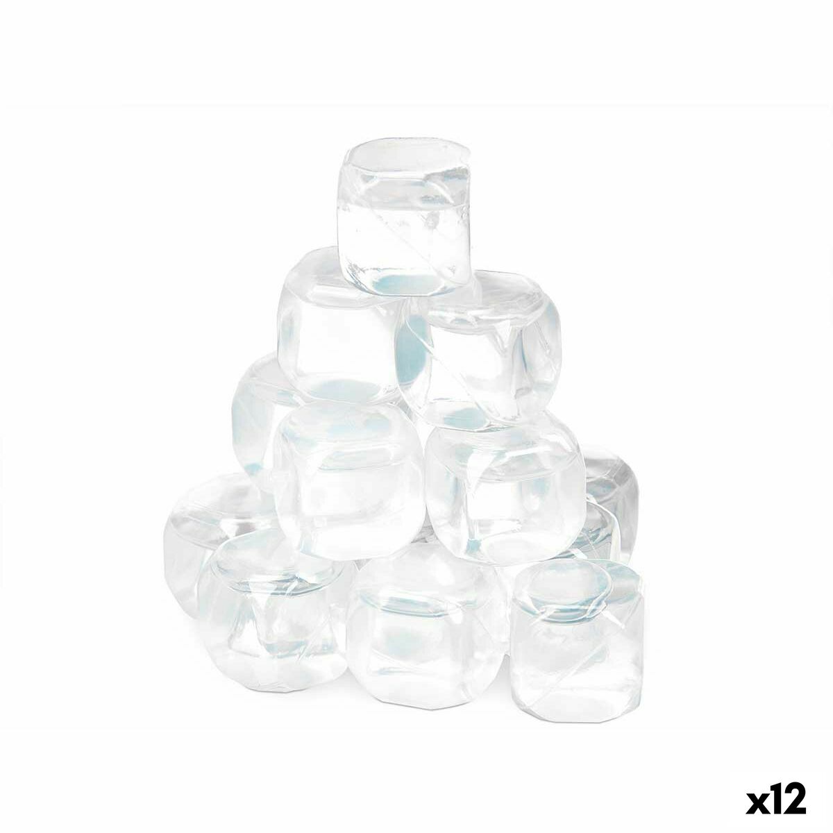 Cubetti refrigeranti riutilizzabili Leknes Trasparente Polietilene Acqua distillata 6,5 x 16 x 6,5 cm 18 Pezzi (12 Unità)