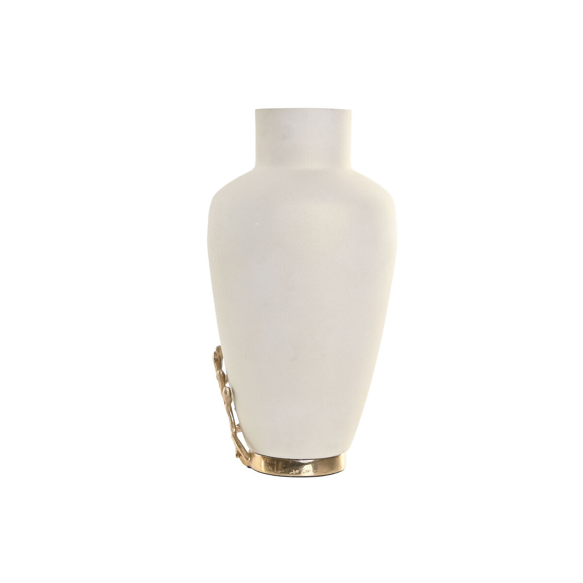 Vaso Home ESPRIT Bianco Dorato Alluminio Moderno 16 x 16 x 31 cm - Image 4