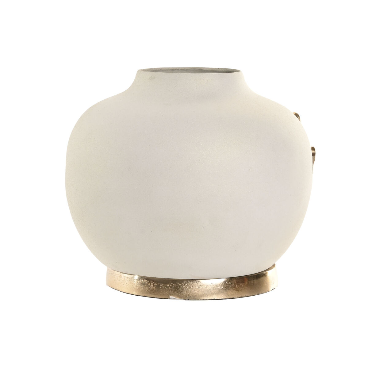 Vaso Home ESPRIT Bianco Dorato Alluminio Moderno 19 x 19 x 18 cm - Image 4