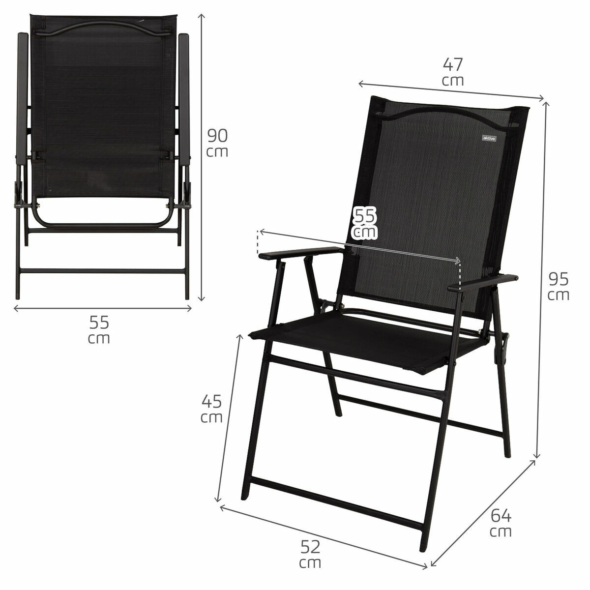 Sedia Pieghevole Aktive 47 x 95 x 64 cm - Image 4