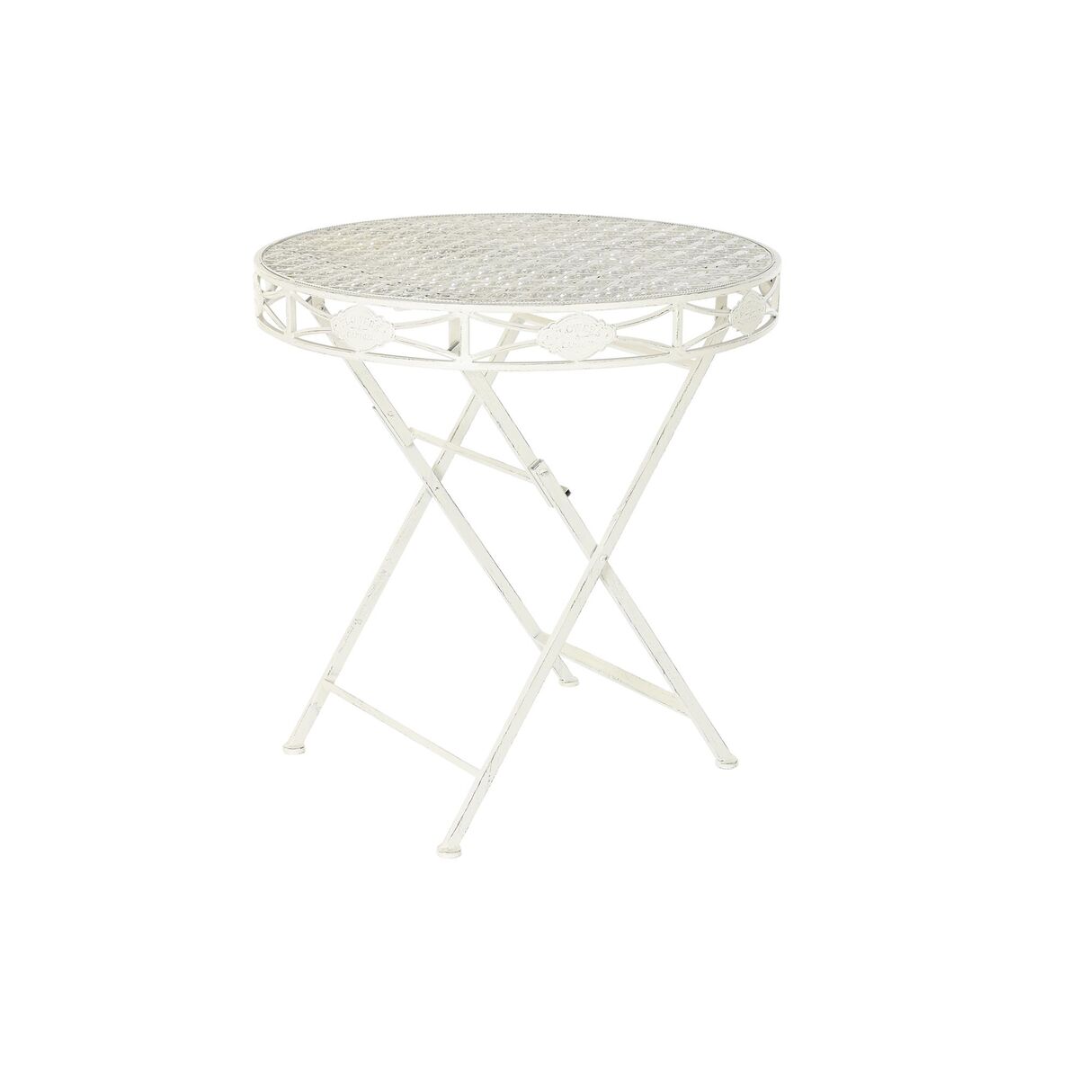Tavolo da Pranzo Home ESPRIT Bianco Metallo 70 x 70 x 73 cm