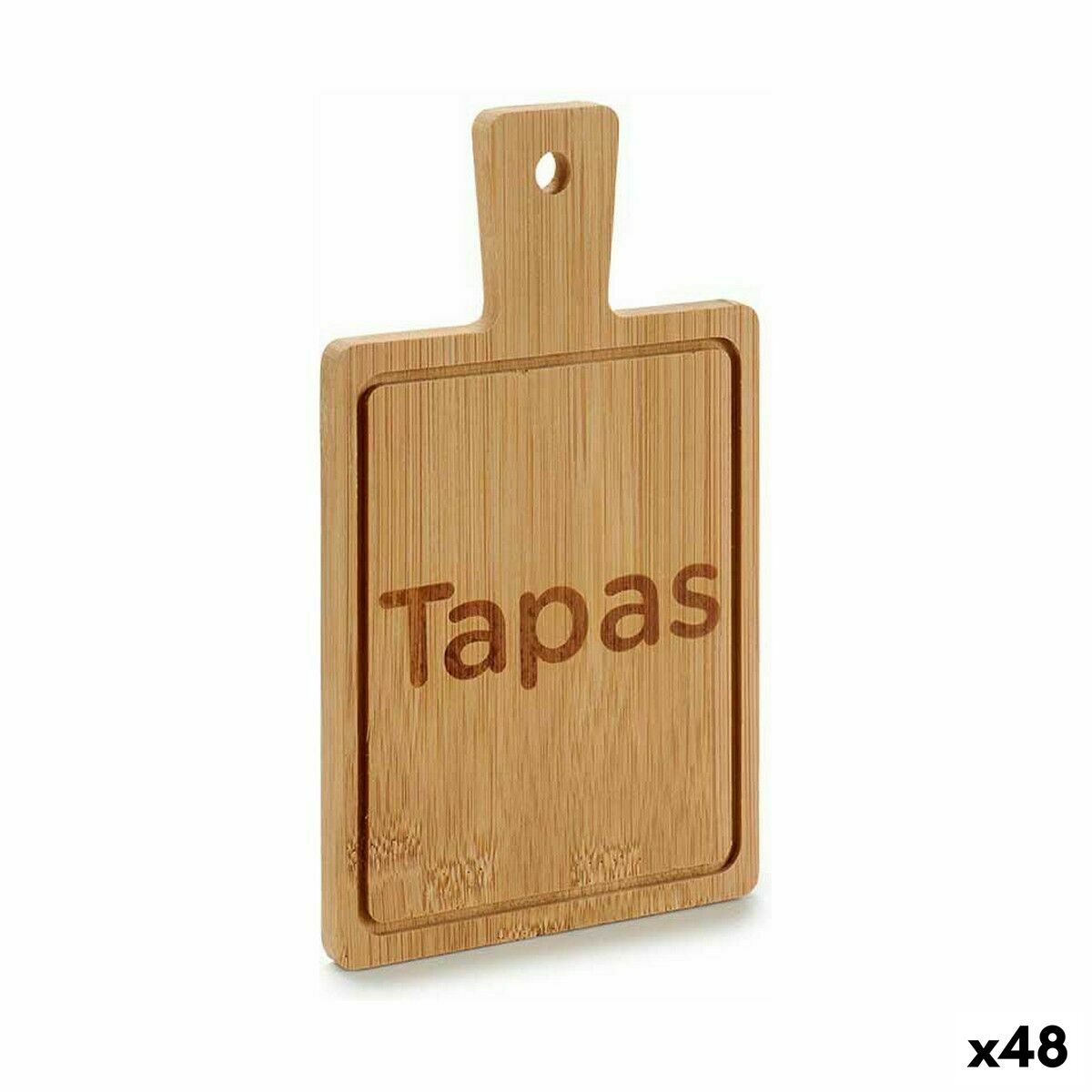 Vassoio per aperitivi Kinvara Nero Legno 11 x 1 x 19,5 cm 11 x 19 x 1,5 cm Con maniglia (48 Unità)