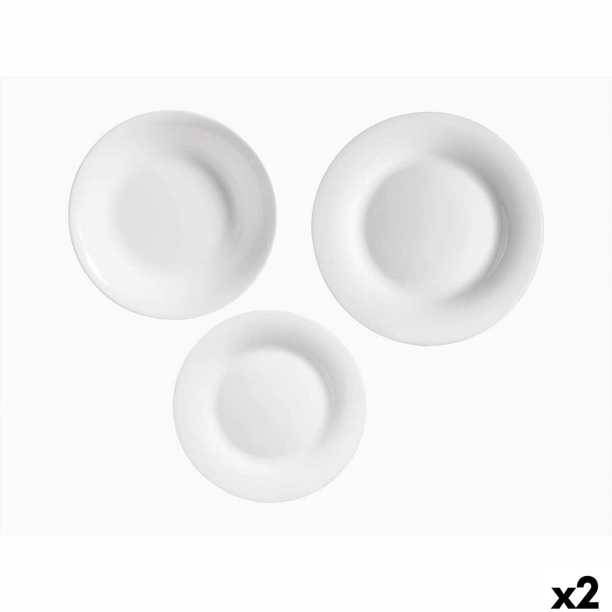 Set di Stoviglie Vivalto Bianco Vetro opalino (2 Unità)