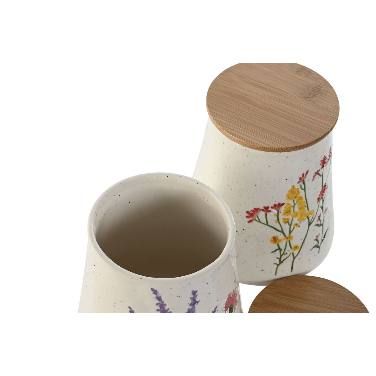 Barattolo Home ESPRIT Multicolore Fiori Shabby Chic (2 Unità) - Image 3