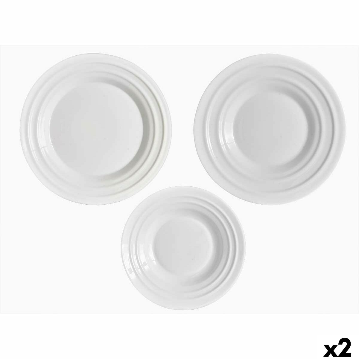 Set di Stoviglie Vivalto Bianco Vetro opalino (2 Unità)