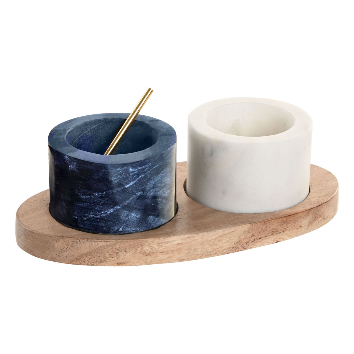 Set Sale e Pepe Home ESPRIT Bianco Nero Naturale Acciaio inossidabile Acacia 20 X 10 X 7,6 CM