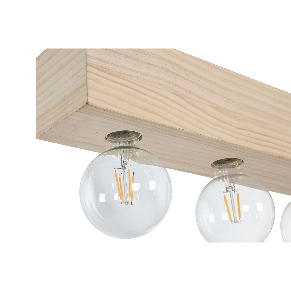 Lampadario Home ESPRIT Bianco Nero Marrone Chiaro Legno 50 W 80 x 10 x 30 cm - Image 6