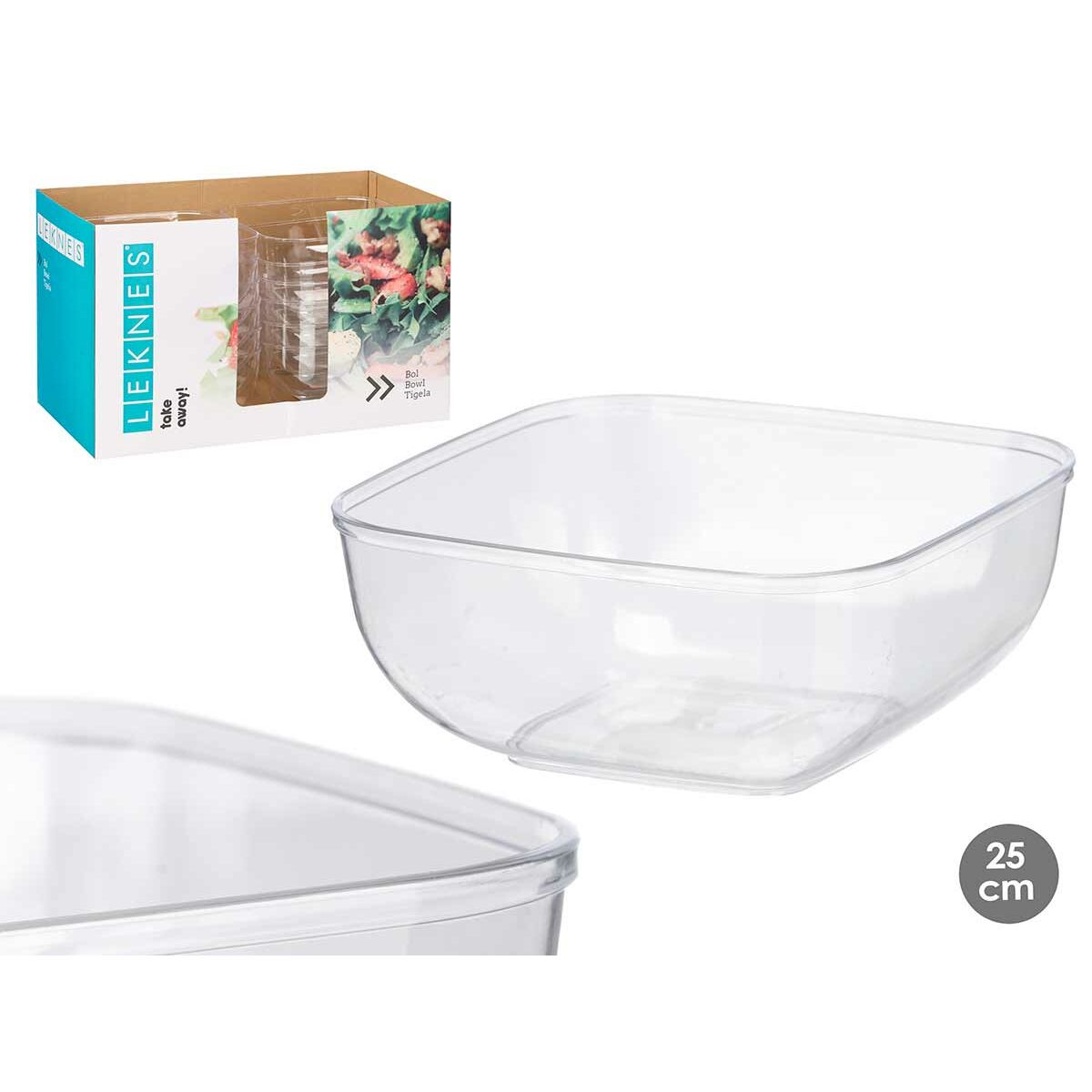 Set di piatti Leknes Trasparente Plastica 5 L 25,5 x 12,3 x 25,5 cm (12 Unità) - Image 3
