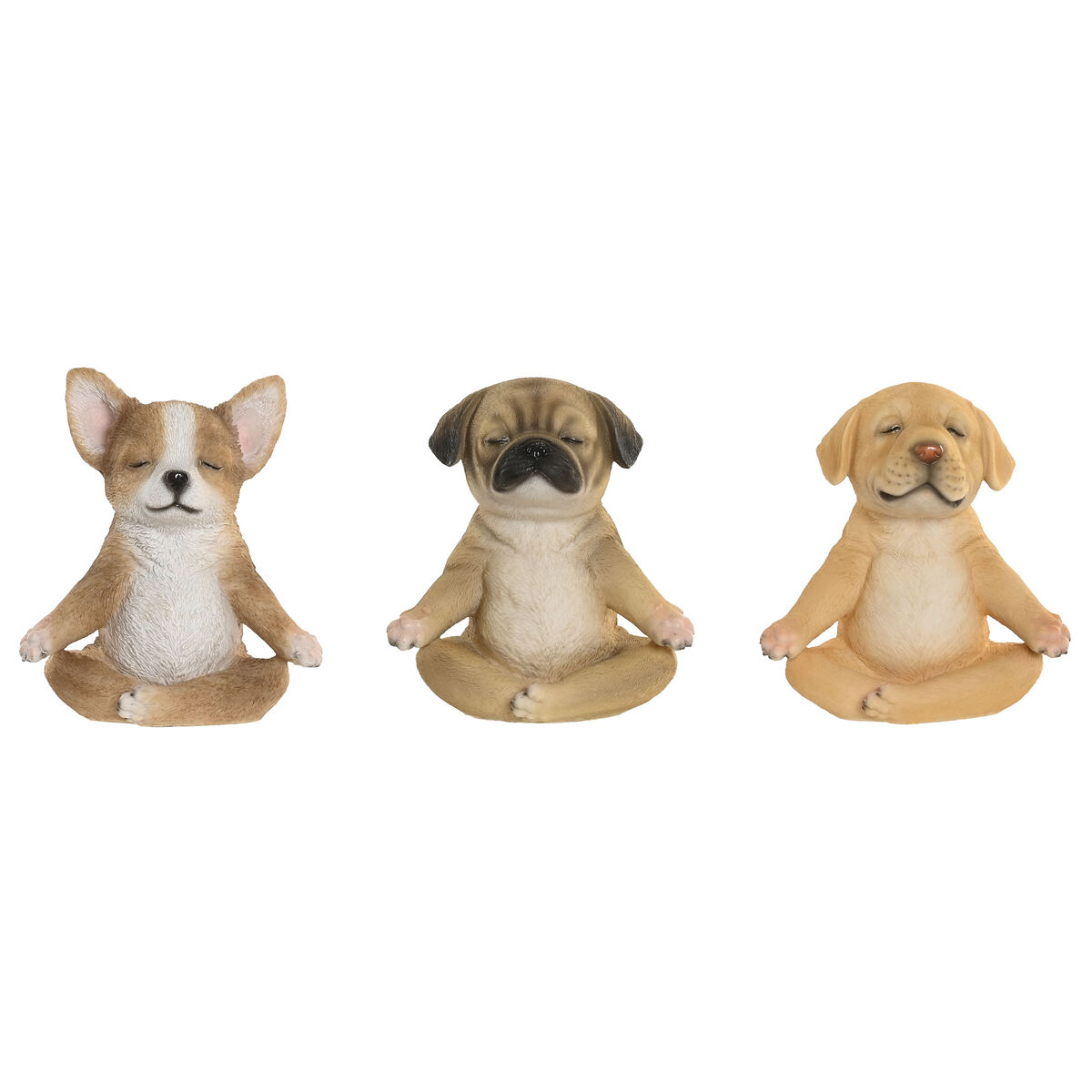 Statua Decorativa Home ESPRIT Marrone Cane 14,5 X 9,5 X 16 CM (3 Unità)
