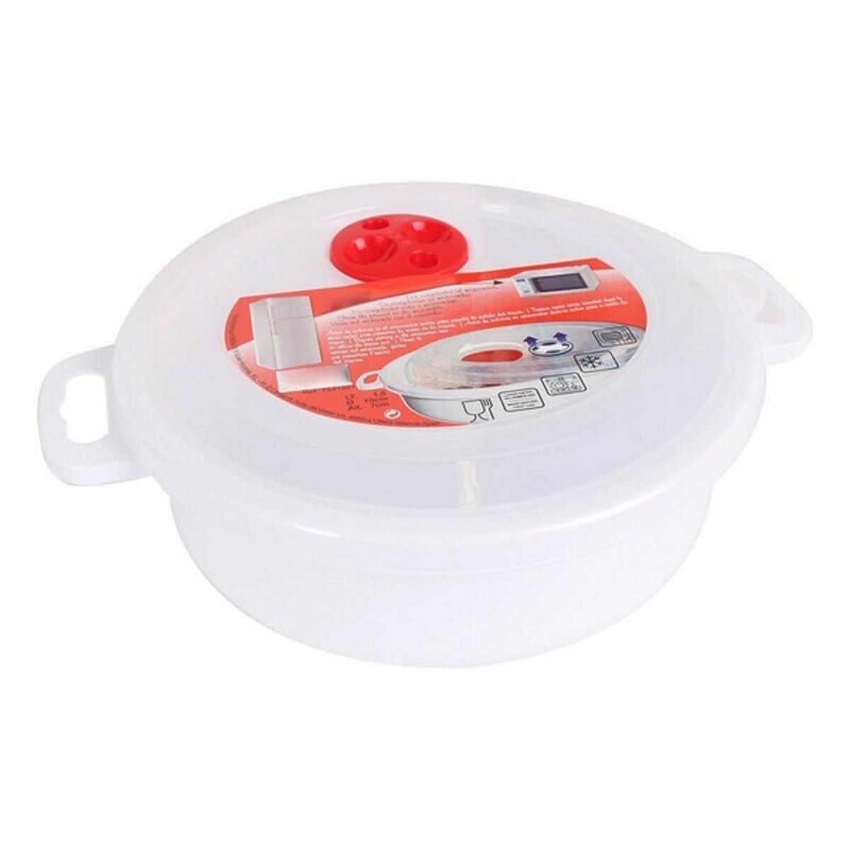 Porta pranzo con Coperchio a Microonde Dimensioni:1,5 L - ø 19 x 7 cm