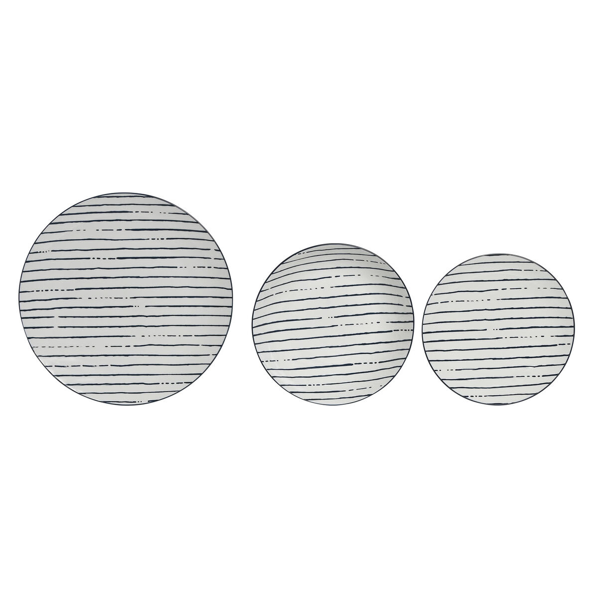 Servizio di Piatti Home ESPRIT Azzurro Porcellana Righe Mediterraneo 18 Pezzi