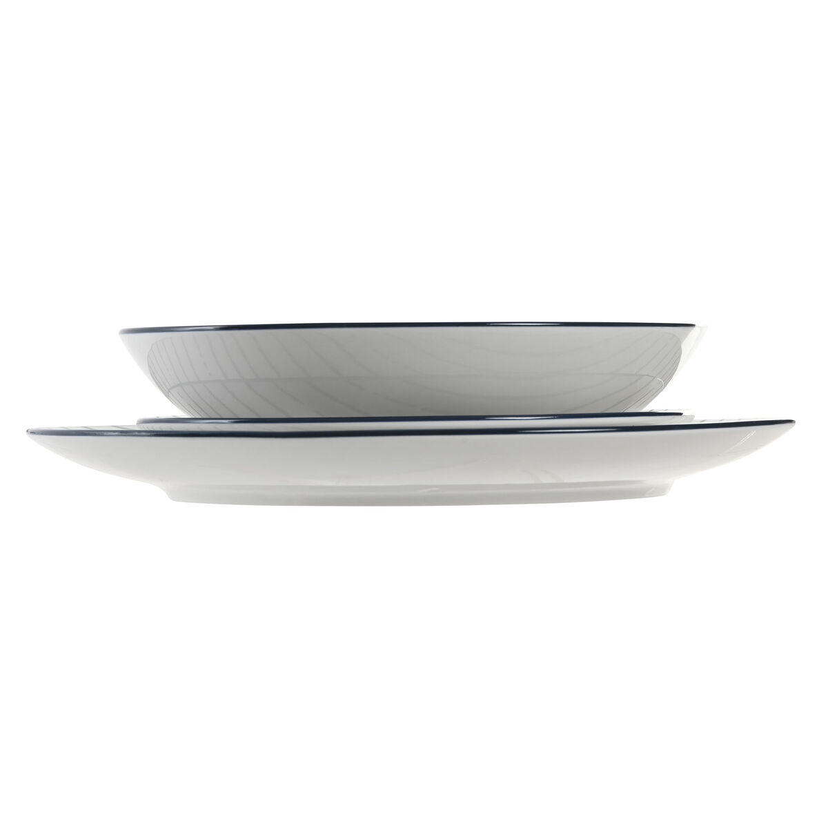 Servizio di Piatti Home ESPRIT Azzurro Porcellana Righe Mediterraneo 18 Pezzi - Image 4