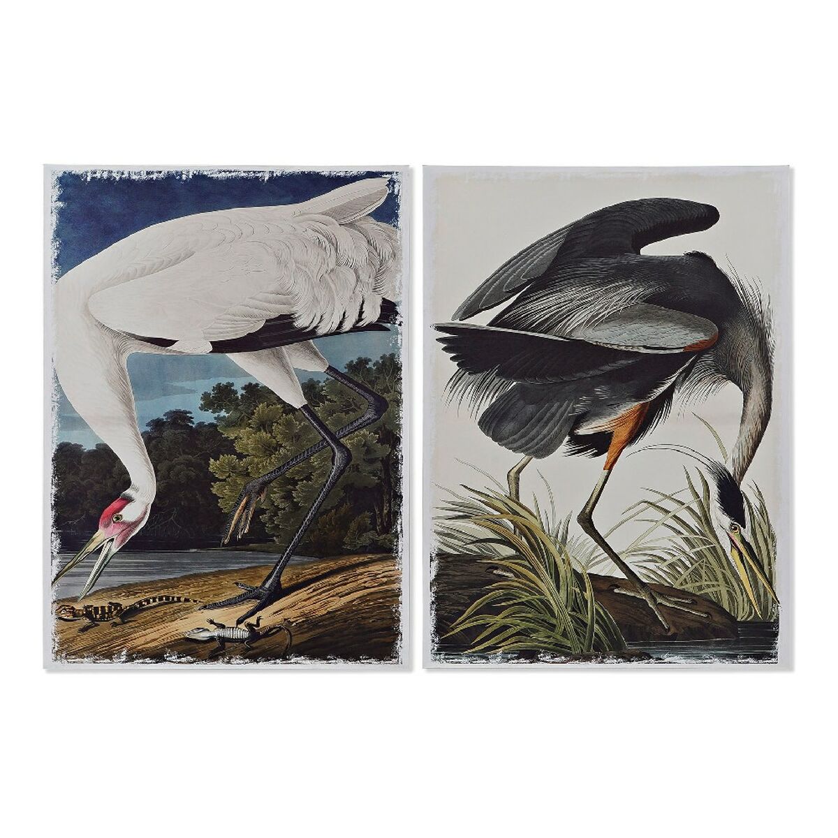 Tela DKD Home Decor Heron Pino Tela 50 x 1,8 x 70 cm