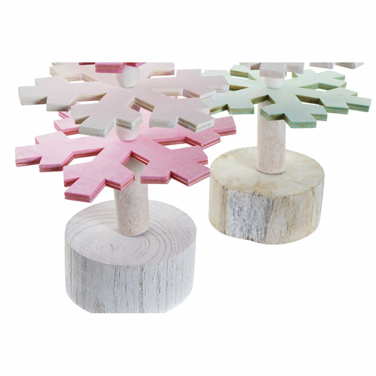 Albero di Natale DKD Home Decor Legno MDF (2 pcs) (14 x 14 x 51 cm) - Image 3