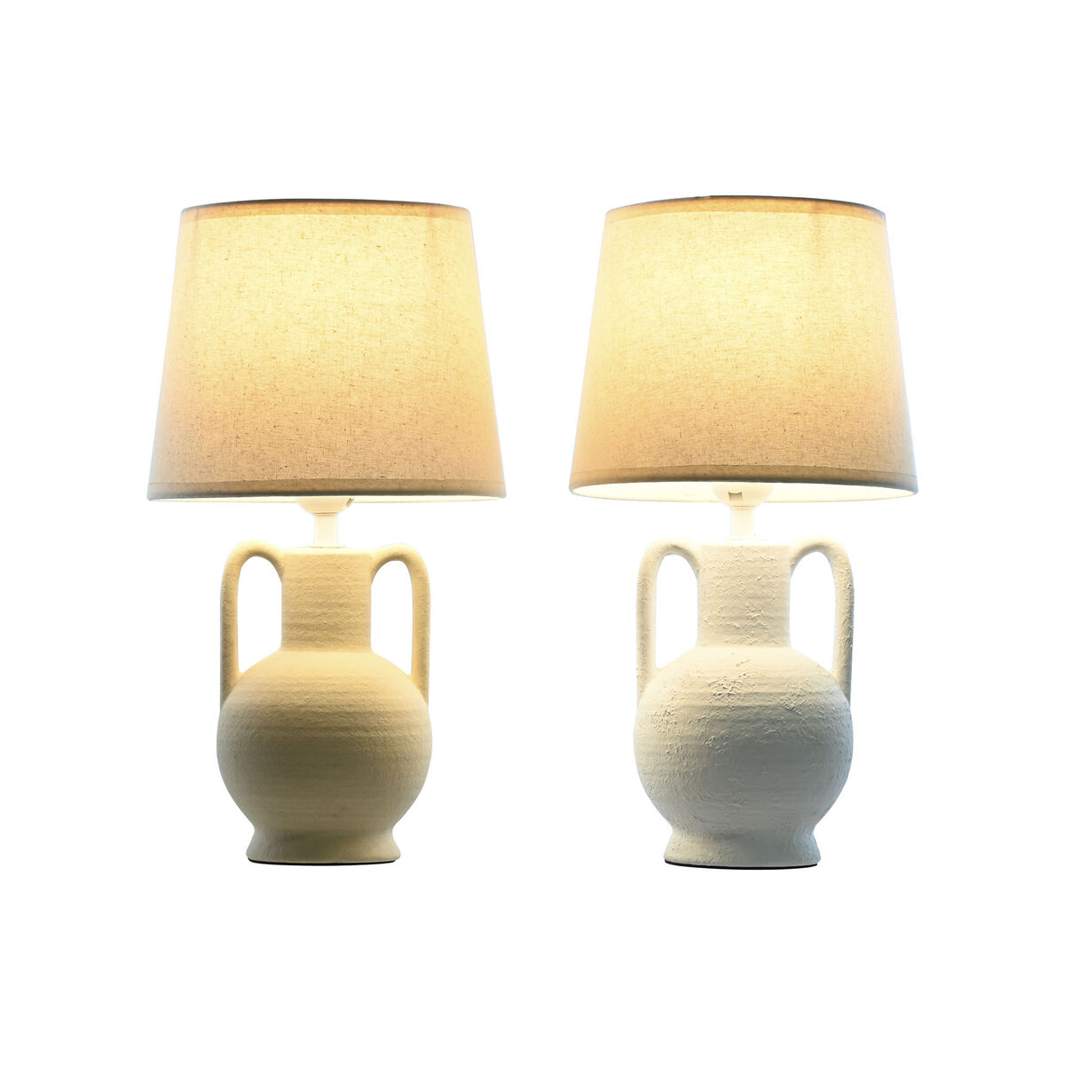 Lampada da tavolo Home ESPRIT Bianco Beige Ceramica 50 W 220 V (2 Unità) - Image 4