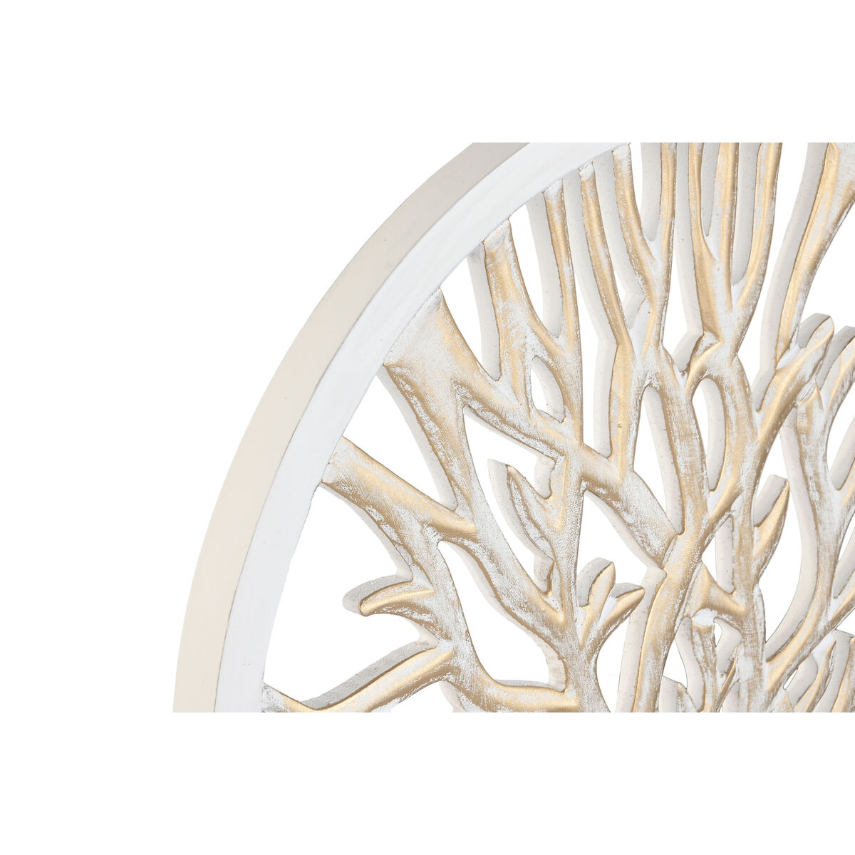 Statua Decorativa Home ESPRIT Bianco Beige Albero Decapaggio