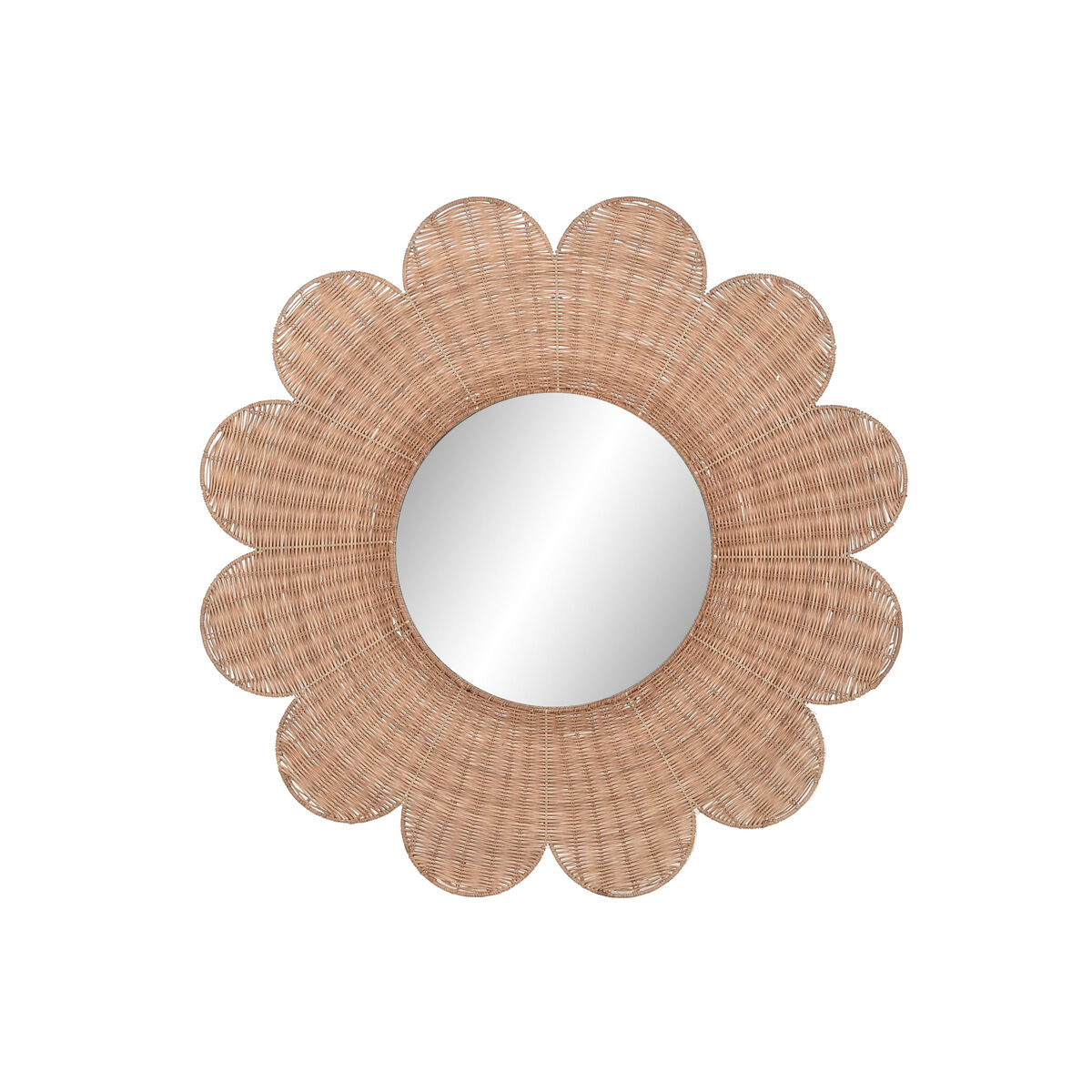 Specchio da parete Home ESPRIT Marrone Naturale Tropicale 98 x 1 x 98 cm