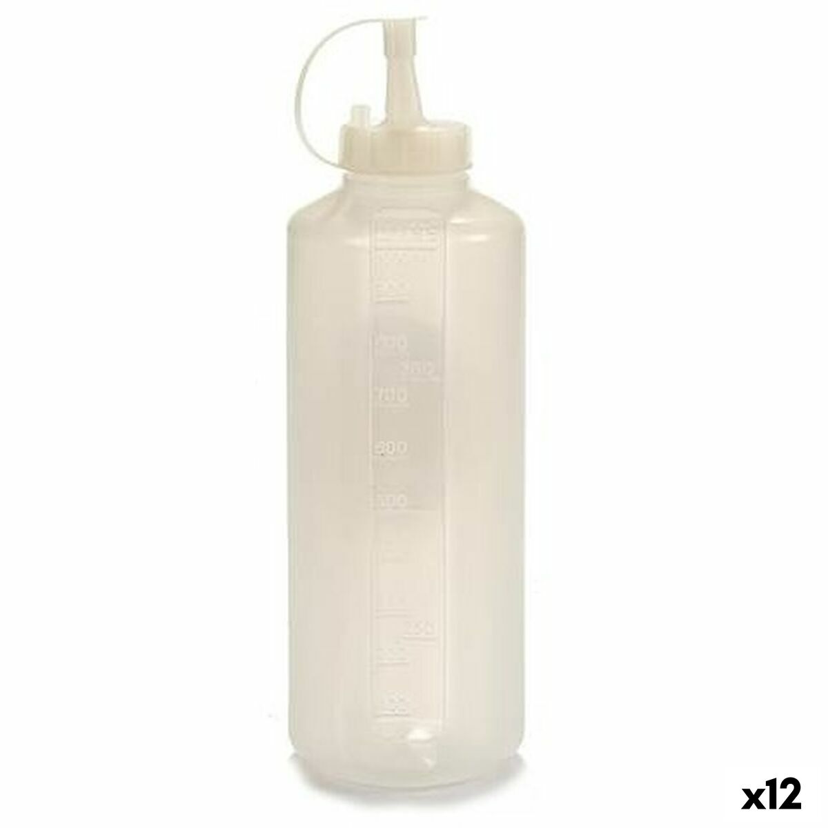 Barattolo per Salse Kinvara Trasparente Plastica 1 L 8 x 25 x 8 cm (12 Unità)