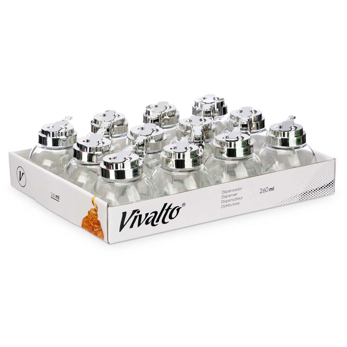 Oliera Vivalto Trasparente Metallo Vetro Plastica 260 ml 10,3 x 10 x 9 cm (12 Unità) - Image 4
