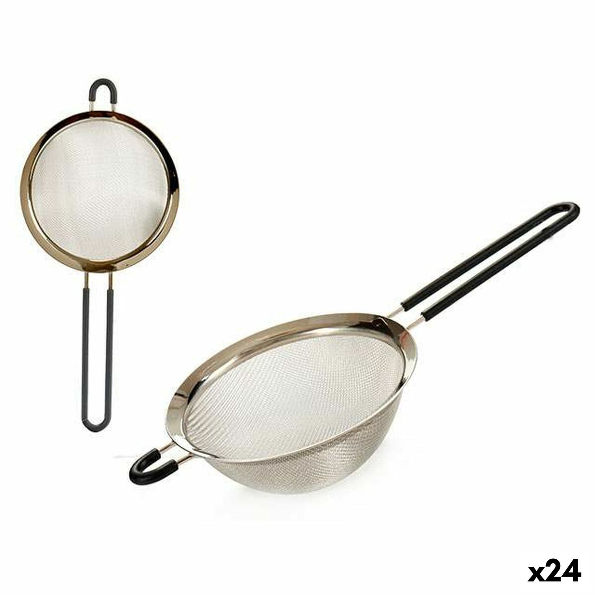 Colino Kinvara Nero Argento Silicone Acciaio inossidabile 16 x 7 x 34,5 cm 16 x 34,5 x 7 cm (24 Unità)