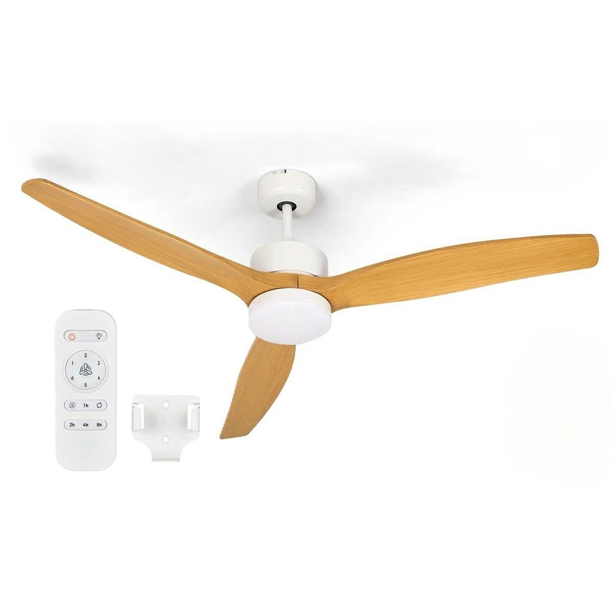 Ventilatore da Soffitto con Luce Argon Bianco Marrone 40 W Ø 132 cm