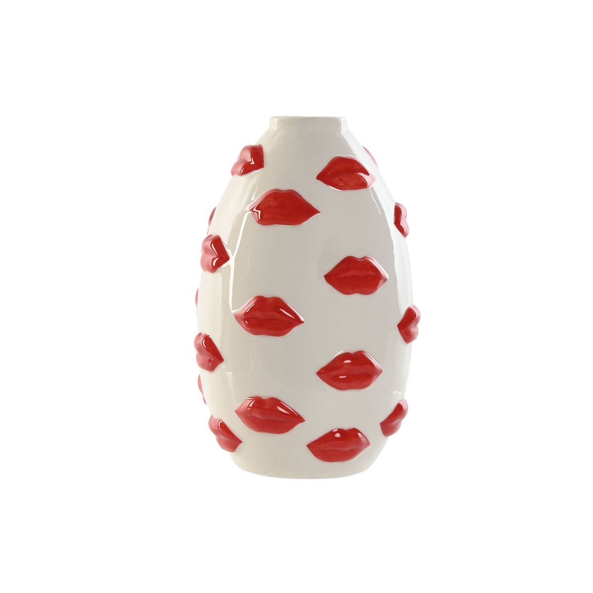 Vaso Home ESPRIT Bianco Rosso Dolomite 15 x 15 x 22,5 cm