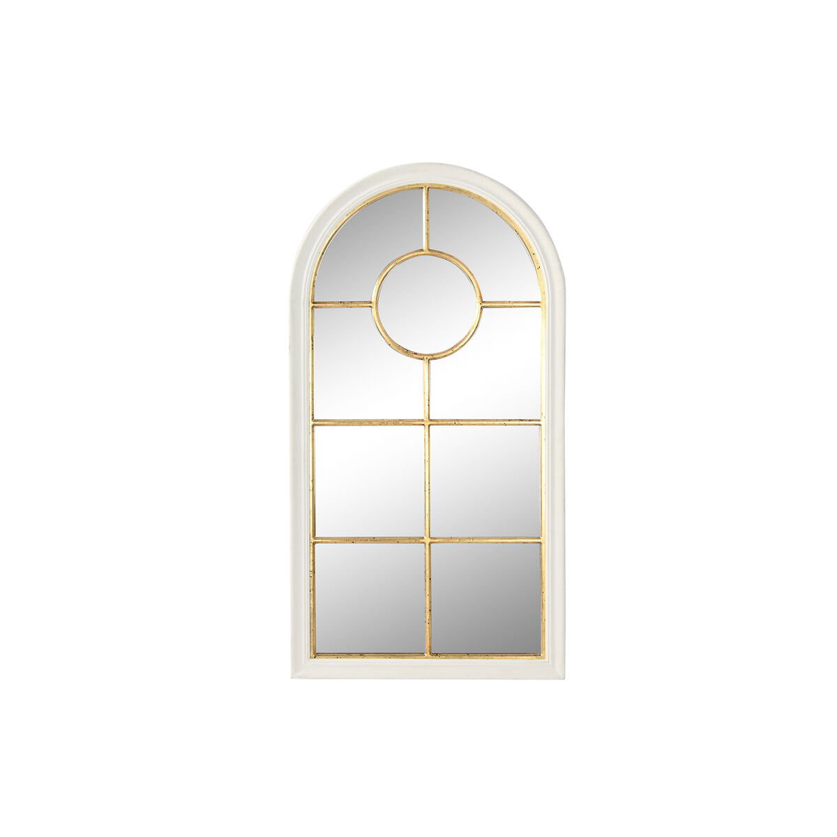 Specchio da parete Home ESPRIT Bianco Dorato Finestra 68 x 4 x 128 cm