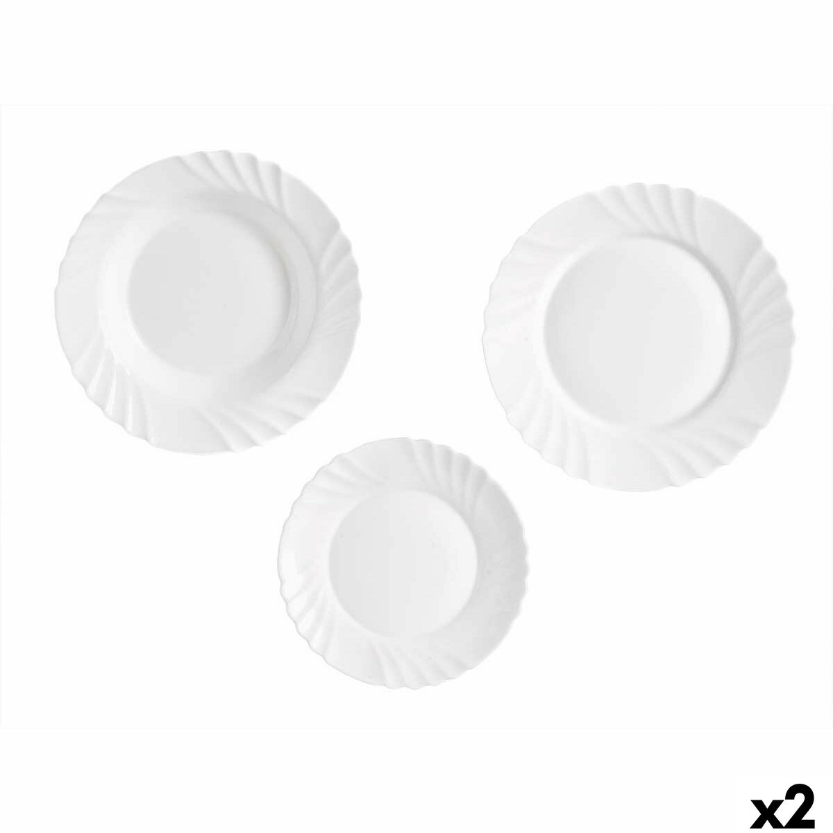 Set di Stoviglie Vivalto Bianco Vetro opalino (2 Unità)