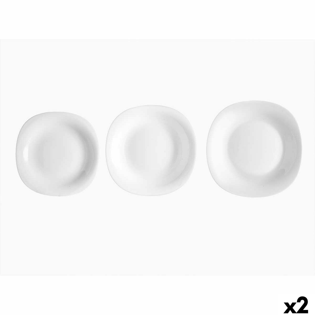 Set di Stoviglie Vivalto Bianco Vetro opalino (2 Unità)