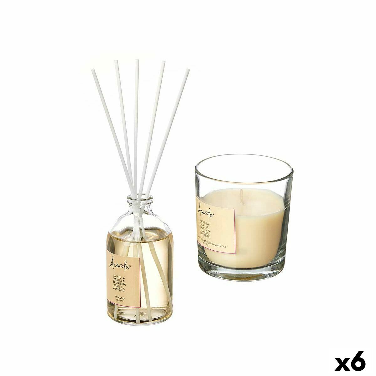 Set Deodorante per Ambienti Acorde Vaniglia 100 ml (6 Unità)