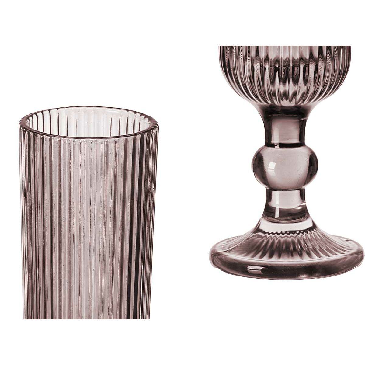 Calice da champagne Vivalto Grigio Rosa Vetro 160 ml Righe (6 Unità) - Image 3