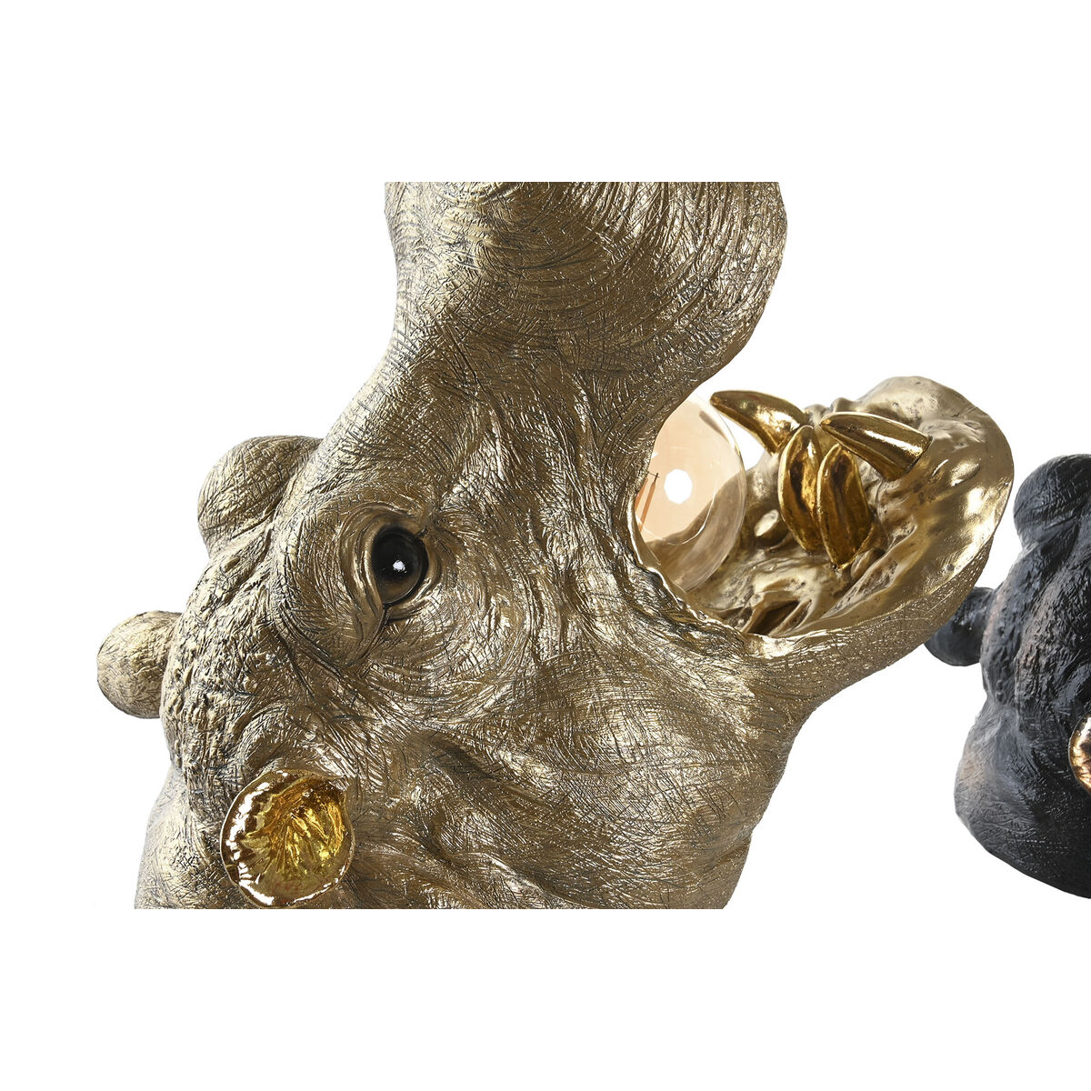 Applique da Parete DKD Home Decor Rame Dorato 50 W Coloniale Ippopotamo 220 V 35 x 23 x 34 cm (2 Unità) - Image 4