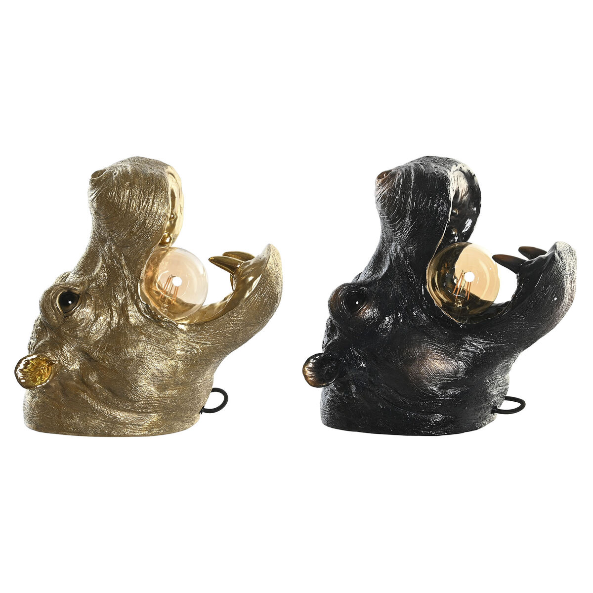 Applique da Parete DKD Home Decor Rame Dorato 50 W Coloniale Ippopotamo 220 V 35 x 23 x 34 cm (2 Unità) - Image 5