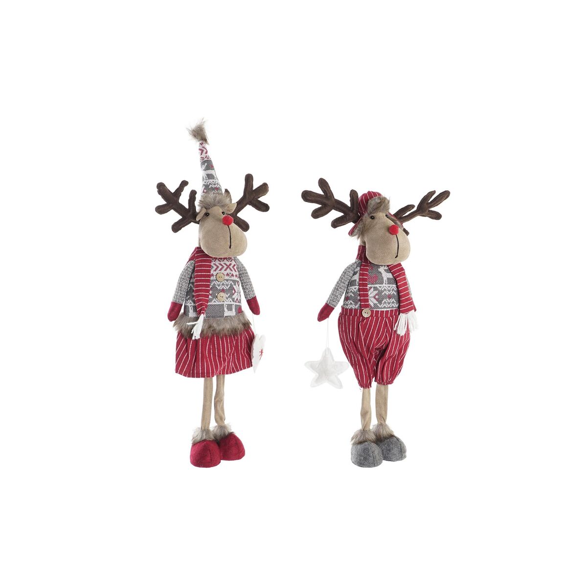 Statua Decorativa DKD Home Decor Natale Renna Poliestere (20 x 10 x 58 cm) (2 Unità)