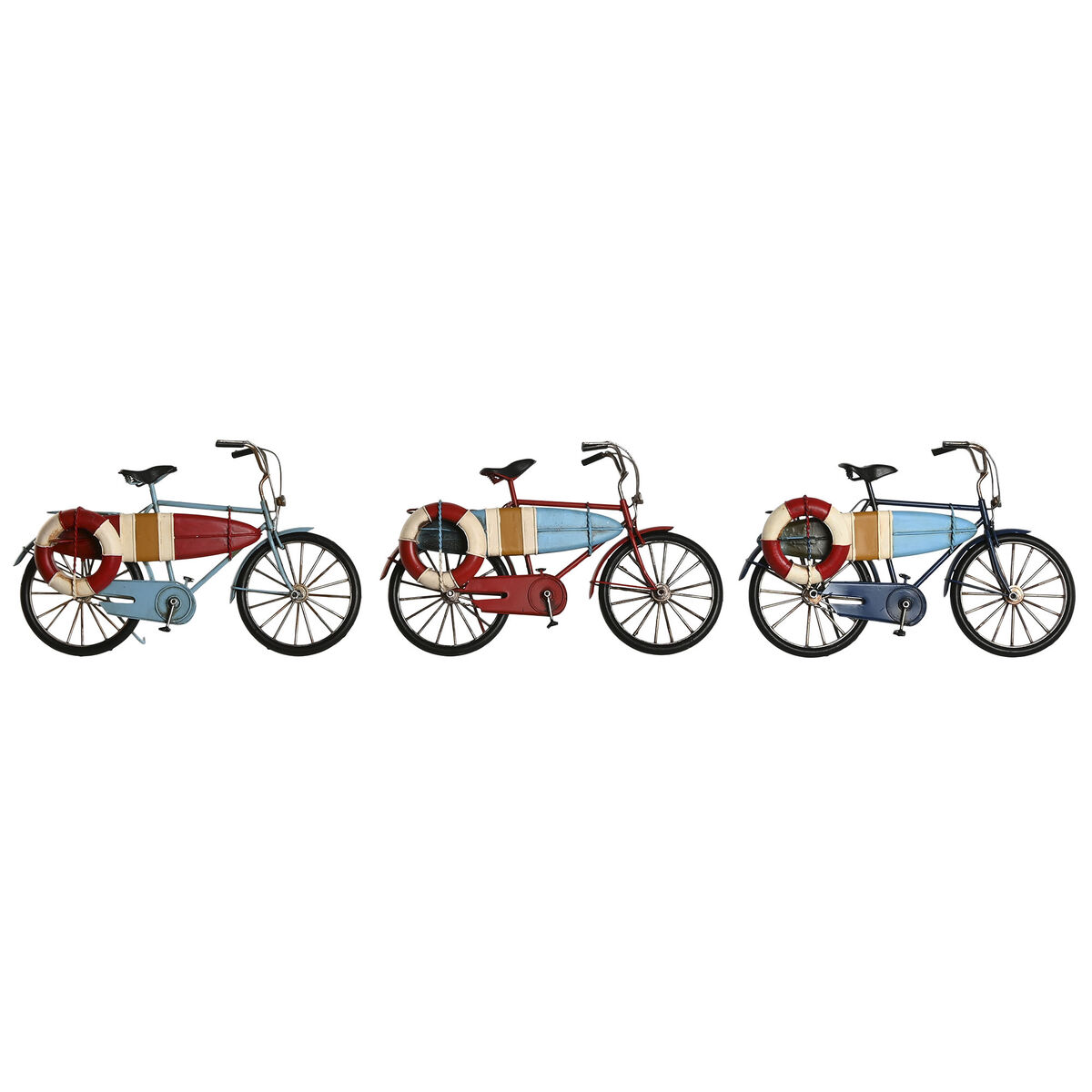 Statua Decorativa Home ESPRIT Azzurro Rosso Blu Marino 29 x 11 x 17 cm (3 Unità)