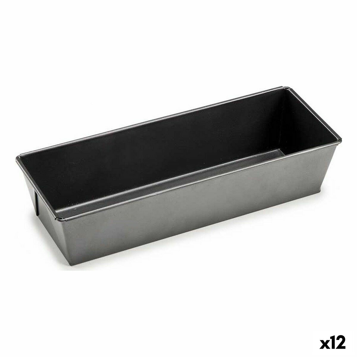 Stampo Rettangolare Kinvara Grigio scuro Metallo Acciaio al carbonio 11,5 x 7,7 x 31 cm (12 Unità)