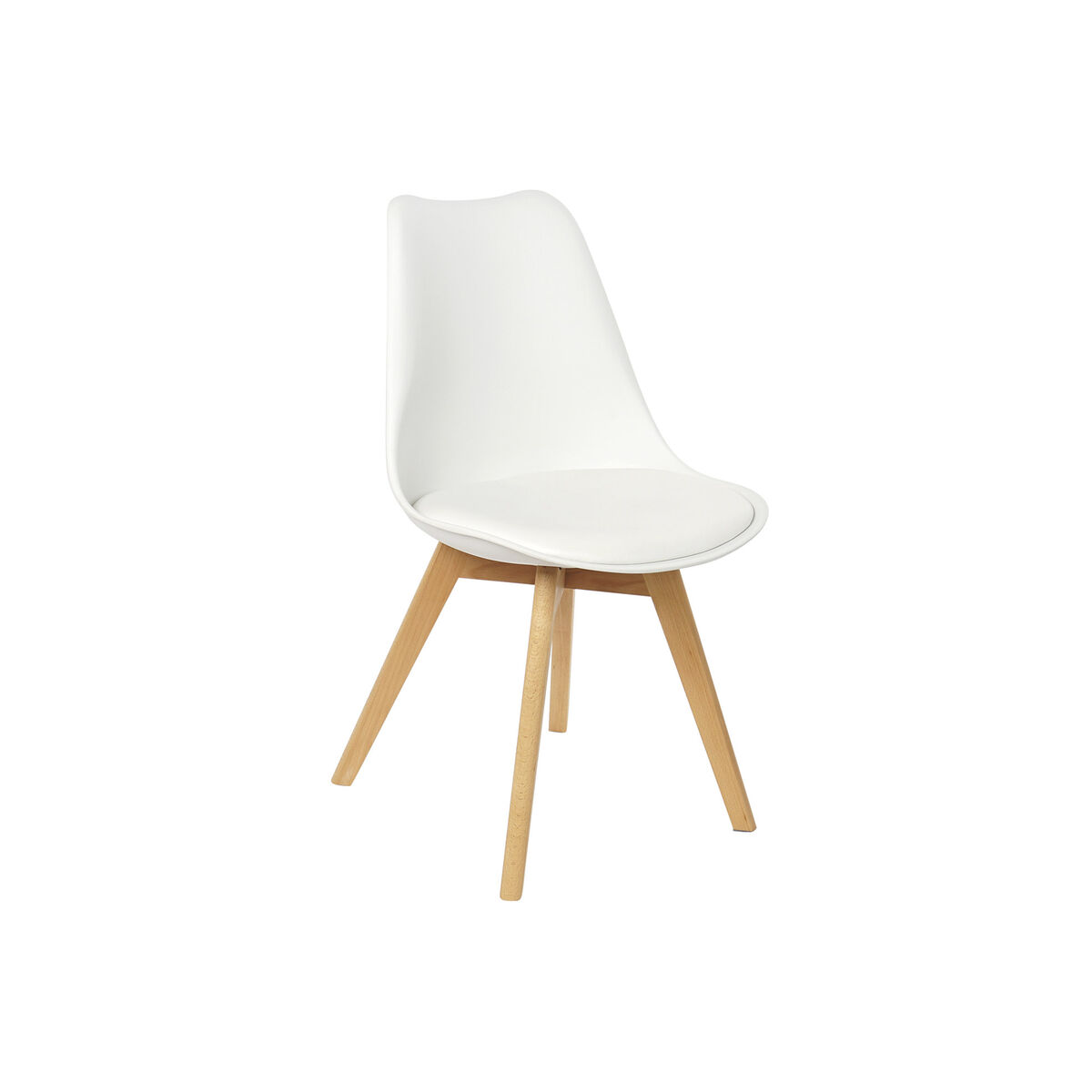 Sedia DKD Home Decor Bianco Naturale polipropilene legno di faggio 48 x 55 x 83 cm