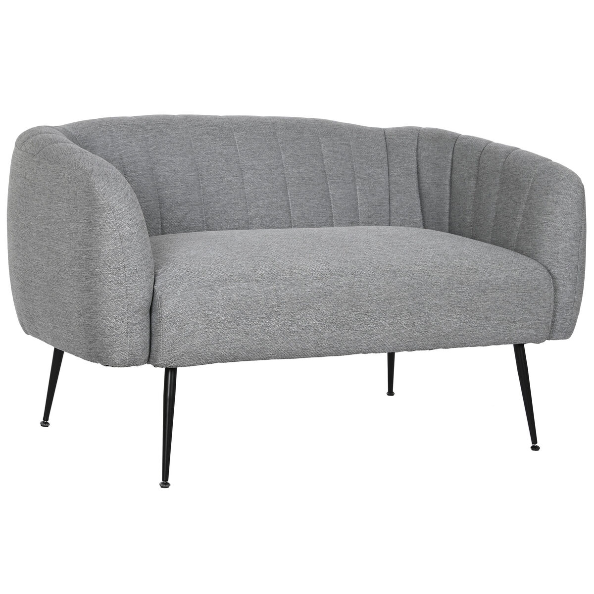 Divano DKD Home Decor Nero Grigio Schiuma Legno Metallo Velluto Scandi 129 x 75 x 73 cm