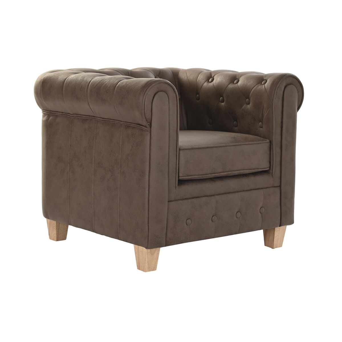 Poltrona DKD Home Decor 80 x 80 x 70 cm Legno Marrone scuro